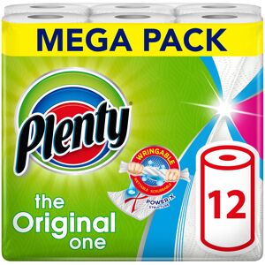 PLENTY Kitchen Towel 12 White Rolls 1200 Sheets of Kitchen Roll 2Ply Tissue PLENTY Kitchen Towel 12 White Rolls 1200 Sheets of Kitchen Roll 2Ply Tissue