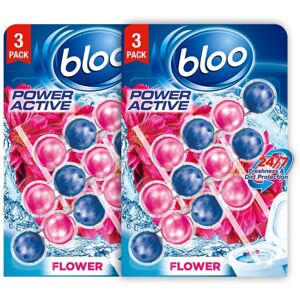 Bloo Power Active Toilet Rim Block Fresh Flowers, with Anti-Limescale, Cleaning Bloo Power Active Toilet Rim Block Fresh Flowers, with Anti-Limescale, Cleaning