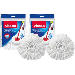 Vileda Turbo Spin Mop Refill, Pack of 2 Turbo Mop Head Replacements, Fits all Vi Vileda Turbo Spin Mop Refill, Pack of 2 Turbo Mop Head Replacements, Fits all Vi