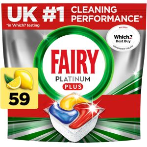 Fairy Platinum Plus Dishwasher Tablets – Bulk Pack, 59 Tablets, XXL Pack, Lemon Fairy Platinum Plus Dishwasher Tablets – Bulk Pack, 59 Tablets, XXL Pack, Lemon