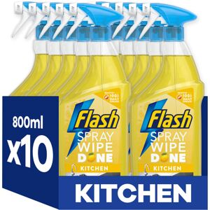 Flash Spray Wipe Done Kitchen Cleaning Sprays, Crisp Lemon, 8 Litres (800 ml x 1 Flash Spray Wipe Done Kitchen Cleaning Sprays, Crisp Lemon, 8 Litres (800 ml x 1