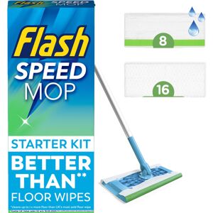 Flash Speedmop Floor Cleaner Starter Kit, Fast Easy and Hygienic (1 Handle, 8 We Flash Speedmop Floor Cleaner Starter Kit, Fast Easy and Hygienic (1 Handle, 8 We