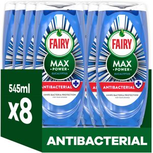 Fairy Max Power Washing Up Liquid Antibacterial 8 x 545ML, Easy & Effortless Cle Fairy Max Power Washing Up Liquid Antibacterial 8 x 545ML, Easy & Effortless Cle