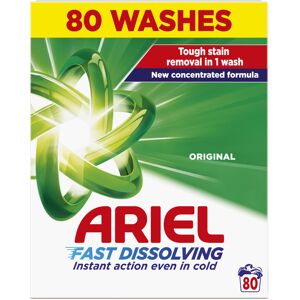 Ariel Fast Dissolving Washing Powder Laundry Detergent 4kg, 80 Washes, Original, Ariel Fast Dissolving Washing Powder Laundry Detergent 4kg, 80 Washes, Original,