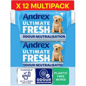 Andrex Ultimate Fresh Washlets, 12 Packs - Gentle, Biodegradable, Flushable Toil Andrex Ultimate Fresh Washlets, 12 Packs - Gentle, Biodegradable, Flushable Toil