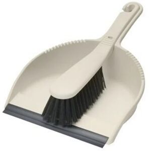 Addis Dustpan And Brush Set In Linen. Stiff, Dirt-trapping Bristles And a Rubber Addis Dustpan And Brush Set In Linen. Stiff, Dirt-trapping Bristles And a Rubber