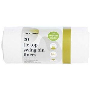 20 Lakeland Tie Top Swing Bin Liners 40L ? 75% Recycled Plastic Leak-Resistant & 20 Lakeland Tie Top Swing Bin Liners 40L ? 75% Recycled Plastic Leak-Resistant &