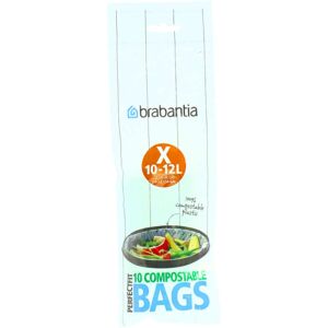 Brabantia Compostable Bin Liners for Food Waste & Organic Composting (Size X/10- Brabantia Compostable Bin Liners for Food Waste & Organic Composting (Size X/10-