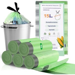 RAYITO 80 x 15 Liter Small Bin Liners, 5 Rolls Bin Bags Drawstring Rubbish Bags RAYITO 80 x 15 Liter Small Bin Liners, 5 Rolls Bin Bags Drawstring Rubbish Bags