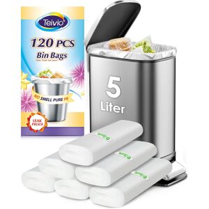 Teivio 5 Liter Small Bin Bags 120 Counts Pedal Bin Liners Thick Plastic Waste Ba Teivio 5 Liter Small Bin Bags 120 Counts Pedal Bin Liners Thick Plastic Waste Ba