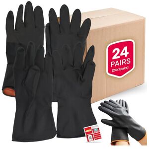 SOL 24 Pairs Large Industrial Rubber Gloves, 31cm x 41cm Heavy Duty Rubber Glove SOL 24 Pairs Large Industrial Rubber Gloves, 31cm x 41cm Heavy Duty Rubber Glove