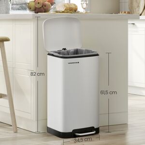Songmics Steel Pedal Waste Bin with Soft-Close Lid and Removable Inner Bucket for Kitchen Songmics Steel Pedal Waste Bin with Soft-Close Lid and Removable Inner Bucket for Kitchen