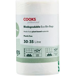 Cooks Professional Biodegradable Bin Bags 30-35L 25 Pack Cooks Professional Biodegradable Bin Bags 30-35L 25 Pack