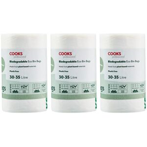 Cooks Professional Biodegradable Bin Bags 30-35L 75 Pack Cooks Professional Biodegradable Bin Bags 30-35L 75 Pack