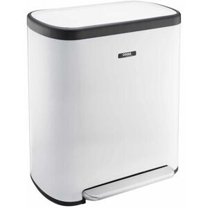 Cooks Professional 60L Dual Recycling Pedal Bin White Cooks Professional 60L Dual Recycling Pedal Bin White