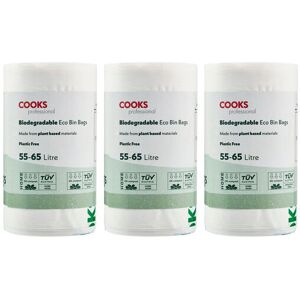 Cooks Professional Biodegradable Bin Bags 55-65L 75 Pack Cooks Professional Biodegradable Bin Bags 55-65L 75 Pack