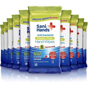 Unbranded 10x Sani Disinfection Antibacterial Wet Hand Wipes 12 wipes Plastic Free White Unbranded 10x Sani Disinfection Antibacterial Wet Hand Wipes 12 wipes Plastic Free White