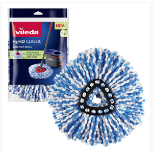 Vileda H2PrO Spin Mop Head Refill Microfibre Durable Replacement for Hard Floors Vileda H2PrO Spin Mop Head Refill Microfibre Durable Replacement for Hard Floors