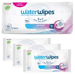 WaterWipes Sensitive+ Body & Intimate Cleansing Wipes, 99.9% Purified Water, XL WaterWipes Sensitive+ Body & Intimate Cleansing Wipes, 99.9% Purified Water, XL