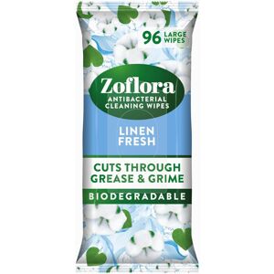 Zoflora Linen Fresh Biodegradable Wipes - 96 Sheets - Antibacterial Zoflora Linen Fresh Biodegradable Wipes - 96 Sheets - Antibacterial