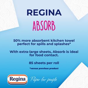 Regina Absorb Plus Kitchen Towels – 8 Super Absorbent 2ply Kitchen Rol Regina Absorb Plus Kitchen Towels – 8 Super Absorbent 2ply Kitchen Rol