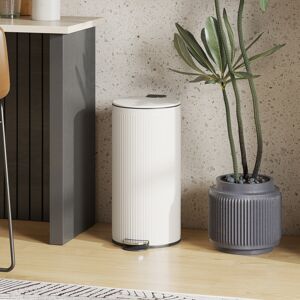 HOMCOM Kitchen Bin, 30 Litre Pedal Rubbish Bin with Removable Bucket, Cream HOMCOM Kitchen Bin, 30 Litre Pedal Rubbish Bin with Removable Bucket, Cream