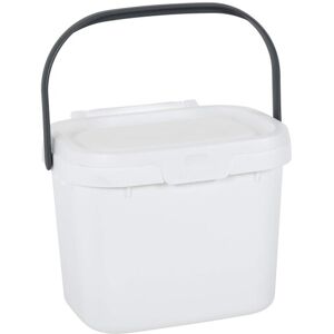 Addis 518252 Everyday Kitchen Food Waste Compost Caddy Bin, 4.5 Litre, White/Met Addis 518252 Everyday Kitchen Food Waste Compost Caddy Bin, 4.5 Litre, White/Met