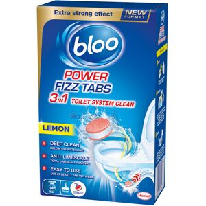 Bloo Power Fizz Tabs Anti-Limescale Drain Deep Toilet Cleaning Lemon, 8 x 22.5g Bloo Power Fizz Tabs Anti-Limescale Drain Deep Toilet Cleaning Lemon, 8 x 22.5g