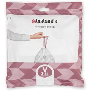 Brabantia 100253 PerfectFit Bin Liners (Size V/2-3 Litre) Thick Plastic Trash Ba Brabantia 100253 PerfectFit Bin Liners (Size V/2-3 Litre) Thick Plastic Trash Ba