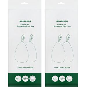 Songmics Trash Bags, Heavy-Duty Drawstring Bin Bags for 50L Kitchen Bins, Pre-Separated, Songmics Trash Bags, Heavy-Duty Drawstring Bin Bags for 50L Kitchen Bins, Pre-Separated,