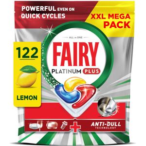 Fairy Platinum Plus Dishwasher Tablets Lemon, 122 Capsules, Impeccable Clean Eve Fairy Platinum Plus Dishwasher Tablets Lemon, 122 Capsules, Impeccable Clean Eve
