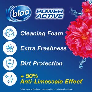 Bloo Power Active Toilet Rim Block Fresh Flowers with AntiLimescale Cl Bloo Power Active Toilet Rim Block Fresh Flowers with AntiLimescale Cl