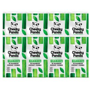 The Cheeky Panda Bamboo Pocket Tissues, 8 Pack of 10 Hypoallergenic Tissues, Ult The Cheeky Panda Bamboo Pocket Tissues, 8 Pack of 10 Hypoallergenic Tissues, Ult