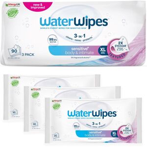 WaterWipes Sensitive+ Body & Intimate Cleansing Wipes, 99.9% Purified Water, XL WaterWipes Sensitive+ Body & Intimate Cleansing Wipes, 99.9% Purified Water, XL