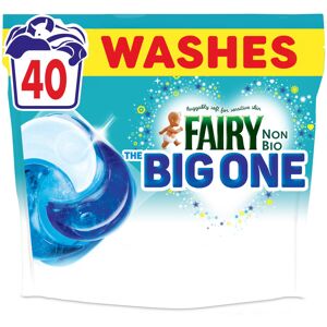 Fairy Non Bio The Big One PODS, Washing Liquid Laundry Detergent Capasules, 40 W Fairy Non Bio The Big One PODS, Washing Liquid Laundry Detergent Capasules, 40 W