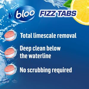 Bloo Power Fizz Tabs AntiLimescale Drain Deep Toilet Cleaning Lemon 8 Bloo Power Fizz Tabs AntiLimescale Drain Deep Toilet Cleaning Lemon 8