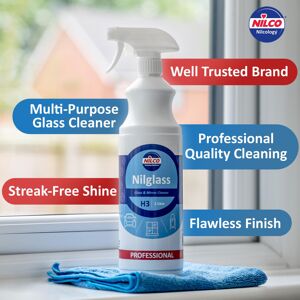 Nilco Set of 2 Nilglass Professional H3 Glass Mirror Cleaner 1 Litre - Trigger S Nilco Set of 2 Nilglass Professional H3 Glass Mirror Cleaner 1 Litre - Trigger S
