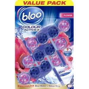 Bloo Colour Toilet Rim Block Colour Active Blue Fresh Flower 4 in 1 Bloo Colour Toilet Rim Block Colour Active Blue Fresh Flower 4 in 1