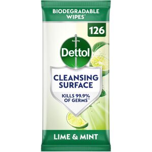 Dettol Antibacterial Cleansing Surface Biodegradable Wipes, Lime and Dettol Antibacterial Cleansing Surface Biodegradable Wipes, Lime and