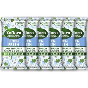 Zoflora Linen Fresh Biodegradable Wipes, Antibacterial Multi-surface Zoflora Linen Fresh Biodegradable Wipes, Antibacterial Multi-surface