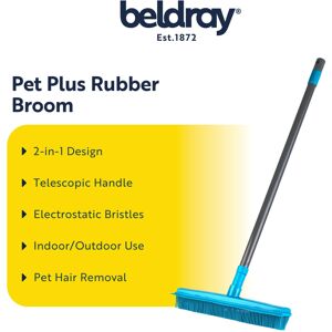 Beldray Pet Plus Rubber Broom with Squeegee – Sweeping Brush with Rubb Beldray Pet Plus Rubber Broom with Squeegee – Sweeping Brush with Rubb