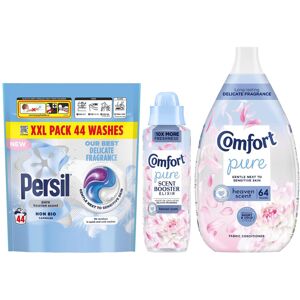 Comfort Pure Heaven Scent Complete Laundry Trio – Fabric Conditioner (64 Wash), Scent Bo Comfort Pure Heaven Scent Complete Laundry Trio – Fabric Conditioner (64 Wash), Scent Bo