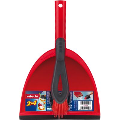 Vileda 2-in-1 Dustpan Set, Red Vileda 2-in-1 Dustpan Set, Red