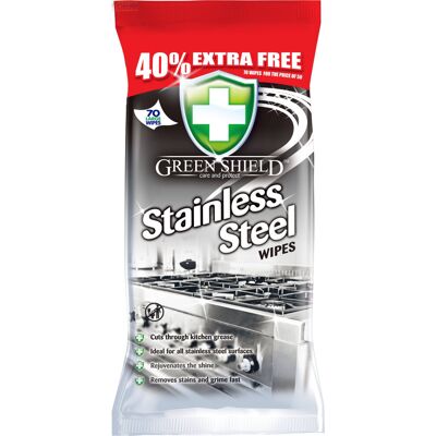 Green Shield Stainless Steel Wipes 70 Pack Green Shield Stainless Steel Wipes 70 Pack