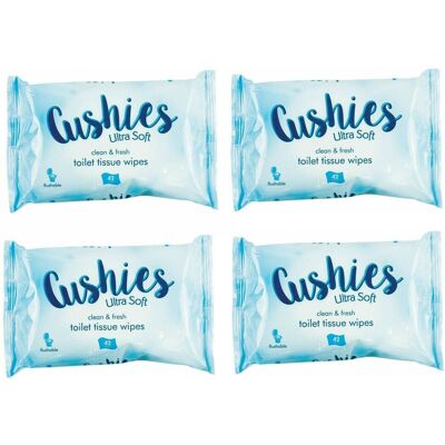 Cushies 4x Ultra Soft Flushable Toilet Tissue Wipes, Gentle pH-Balanced, Alcohol Cushies 4x Ultra Soft Flushable Toilet Tissue Wipes, Gentle pH-Balanced, Alcohol