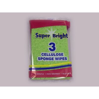 Superbright Cellulose Sponge Wipes Pack 3 - SU101J-1 Superbright Cellulose Sponge Wipes Pack 3 - SU101J-1