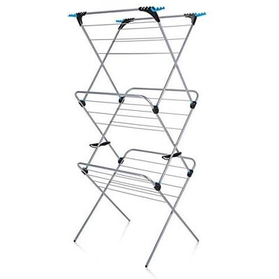 Minky 3 Tier Plus Indoor Airer with 21 m Drying Space, Silver Minky 3 Tier Plus Indoor Airer with 21 m Drying Space, Silver