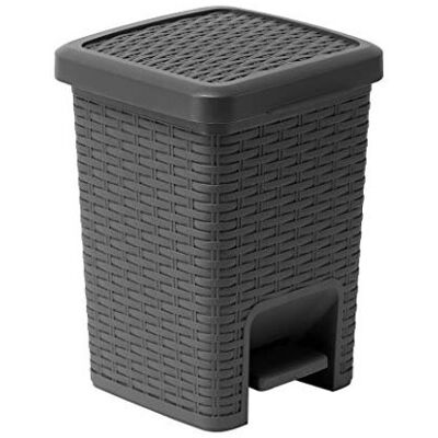 Addis Rattan Effect Square Bathroom Pedal Waste Trash Bin - 6 Litre Addis Rattan Effect Square Bathroom Pedal Waste Trash Bin - 6 Litre