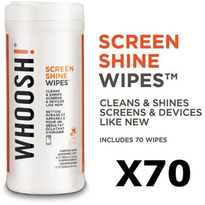 WHOOSH! 70x Screen Shine Disposable Anti-Microbes Wipes + 1 Mini Cloth WHOOSH! 70x Screen Shine Disposable Anti-Microbes Wipes + 1 Mini Cloth