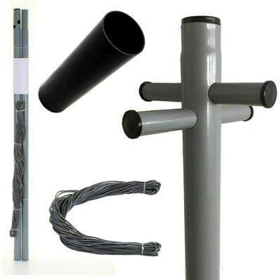 Caprican Heavy Duty Galvanised Clothes Line Post 2.4m 30m PVC Washing Line Caprican Heavy Duty Galvanised Clothes Line Post 2.4m 30m PVC Washing Line